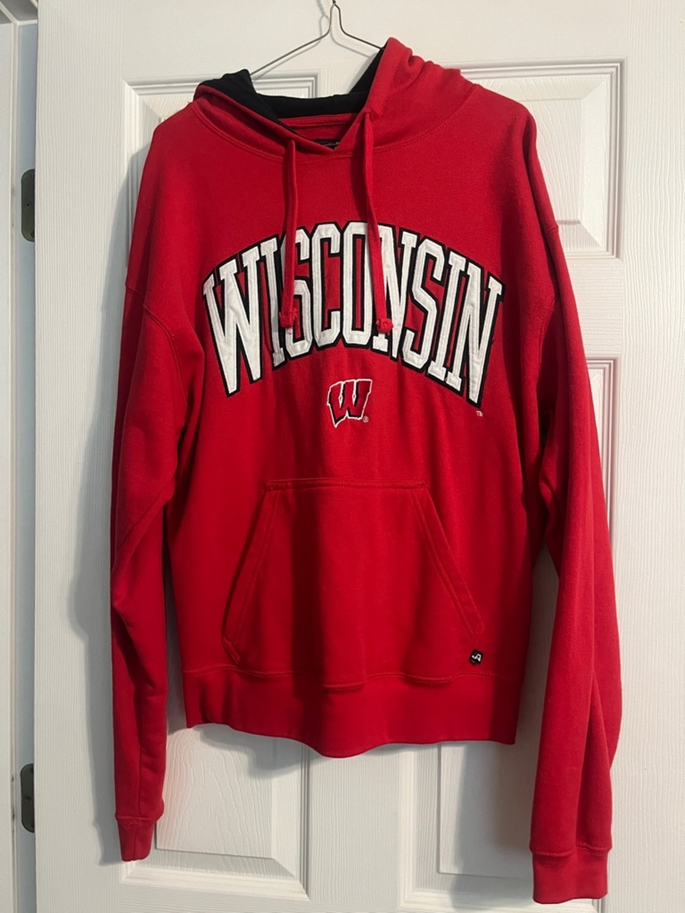 J. America Red Wisconsin Hooded Sweatshirt